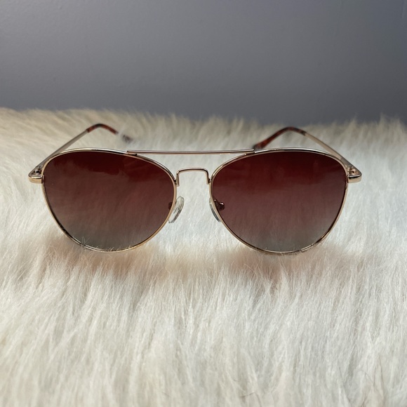 Aviator Sunglasses - Silver Frame with Brown Lenses - Picture 2 of 3